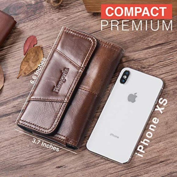 Genuine Leather Phone Belt Pouch - Picture 4 of 7